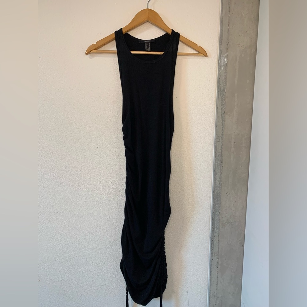 Side tie black dress